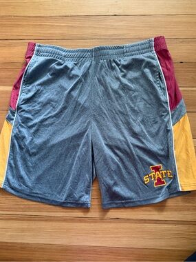 Colosseum Men's Athletic Shorts - Gray with Maroon & Gold Panels